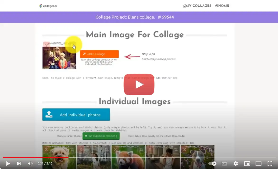 Kurzes Video-Tutorial über den AI-Collage-Ersteller